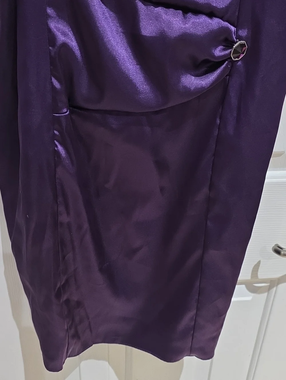 Let’s Satin NWT Purple Slip  Dress Size M Made In USA - Picture 5 of 10